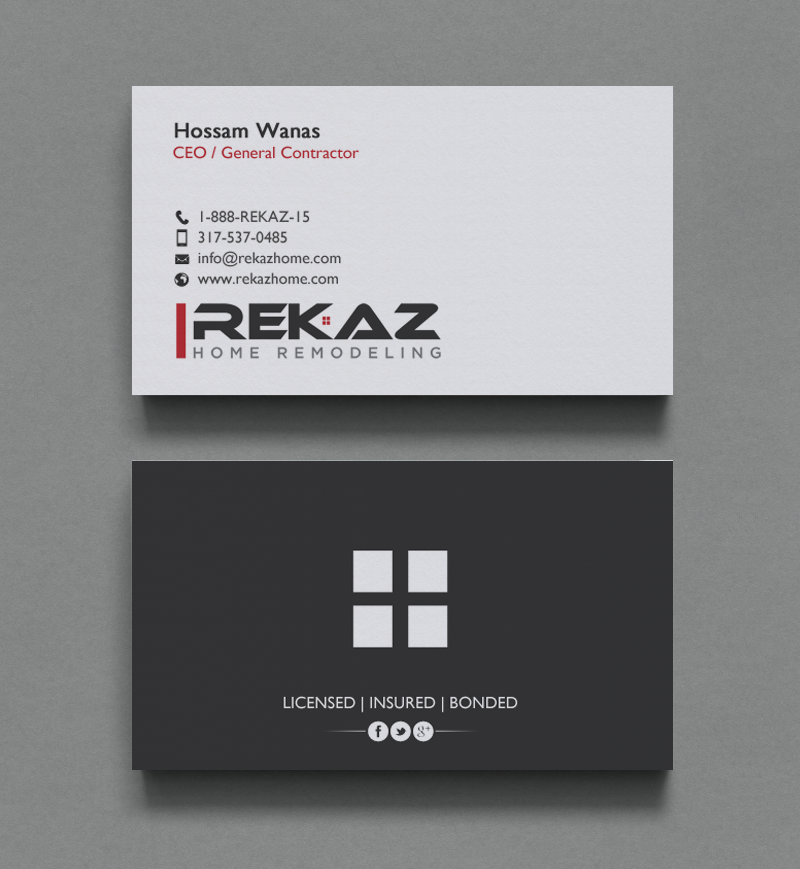 Diseño de Tarjeta de Presentación por chandrayaan.creative para rekaz llc | Diseño #9572133