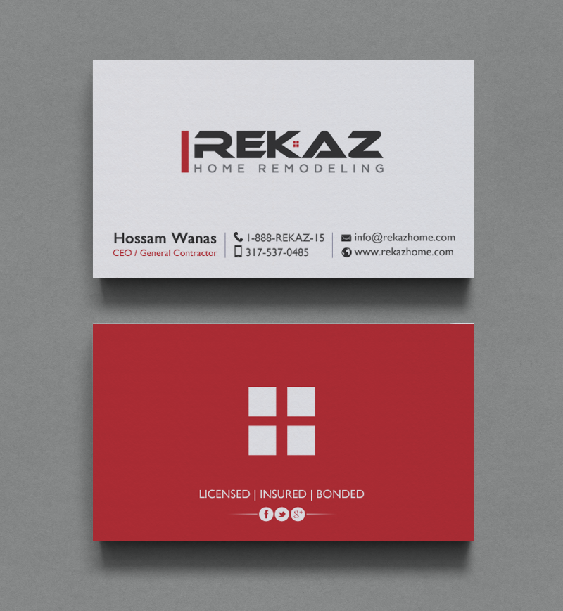 Diseño de Tarjeta de Presentación por chandrayaan.creative para rekaz llc | Diseño #9572134