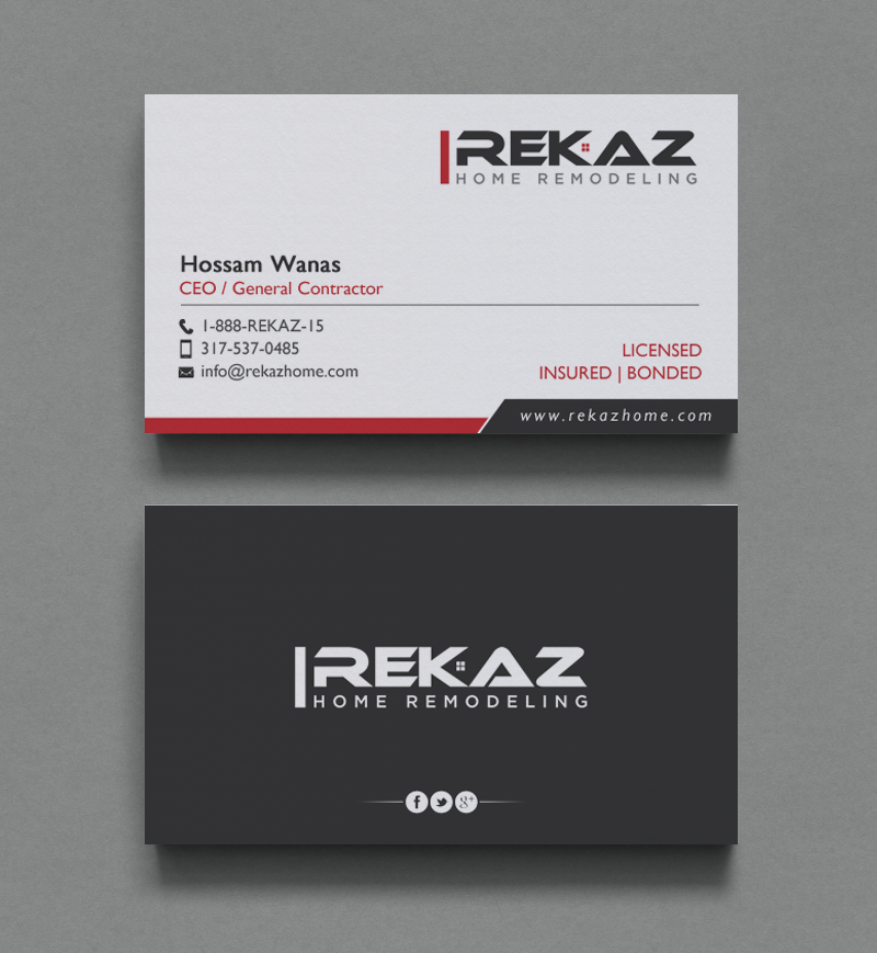 Diseño de Tarjeta de Presentación por chandrayaan.creative para rekaz llc | Diseño #9572136