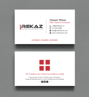 Diseño de Tarjeta de Presentación por chandrayaan.creative para rekaz llc | Diseño: #9573806