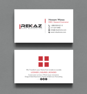 Diseño de Tarjeta de Presentación por chandrayaan.creative para rekaz llc | Diseño: #9573808