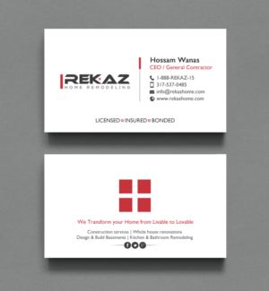 Diseño de Tarjeta de Presentación por chandrayaan.creative para rekaz llc | Diseño: #9573809