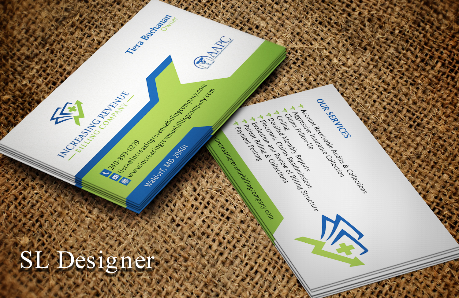 Diseño de Tarjeta de Presentación por SL Designer para Increasing Revenue Billing Company  | Diseño #9720455