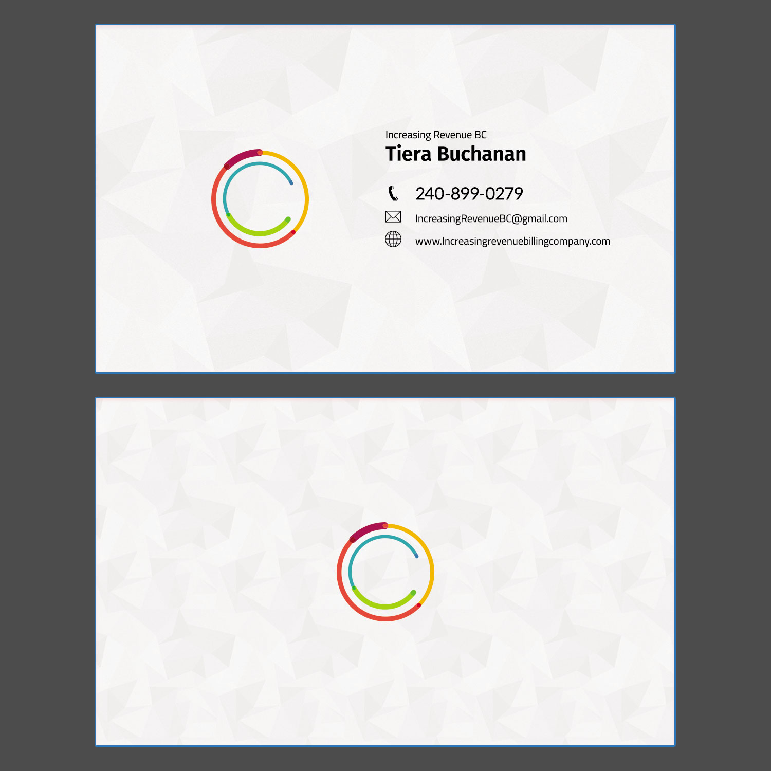 Visitenkarten-Design von Technicist für Increasing Revenue Billing Company  | Design #9816335