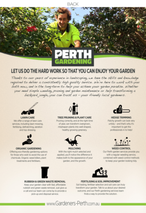Flyer Design by Brian Ellis for Perth Landscaping & Gardening PTY LTD | Design: #9573843