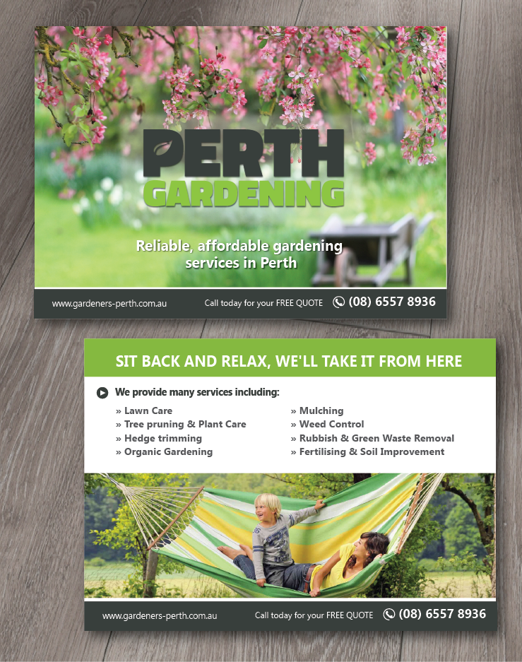 Flyer Design by alex989 for Perth Landscaping & Gardening PTY LTD | Design #9663129