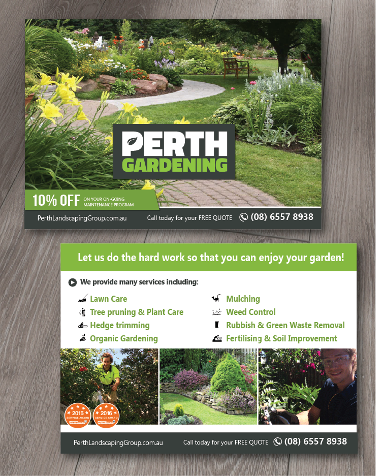 Flyer Design by alex989 for Perth Landscaping & Gardening PTY LTD | Design #9691649