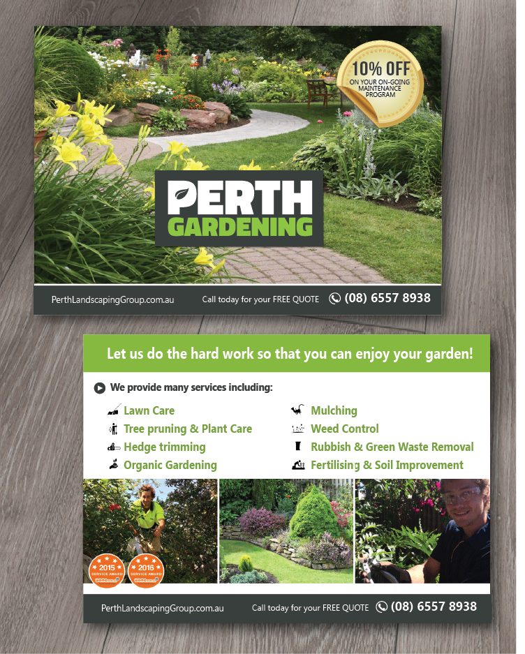 Flyer Design by alex989 for Perth Landscaping & Gardening PTY LTD | Design #9692074