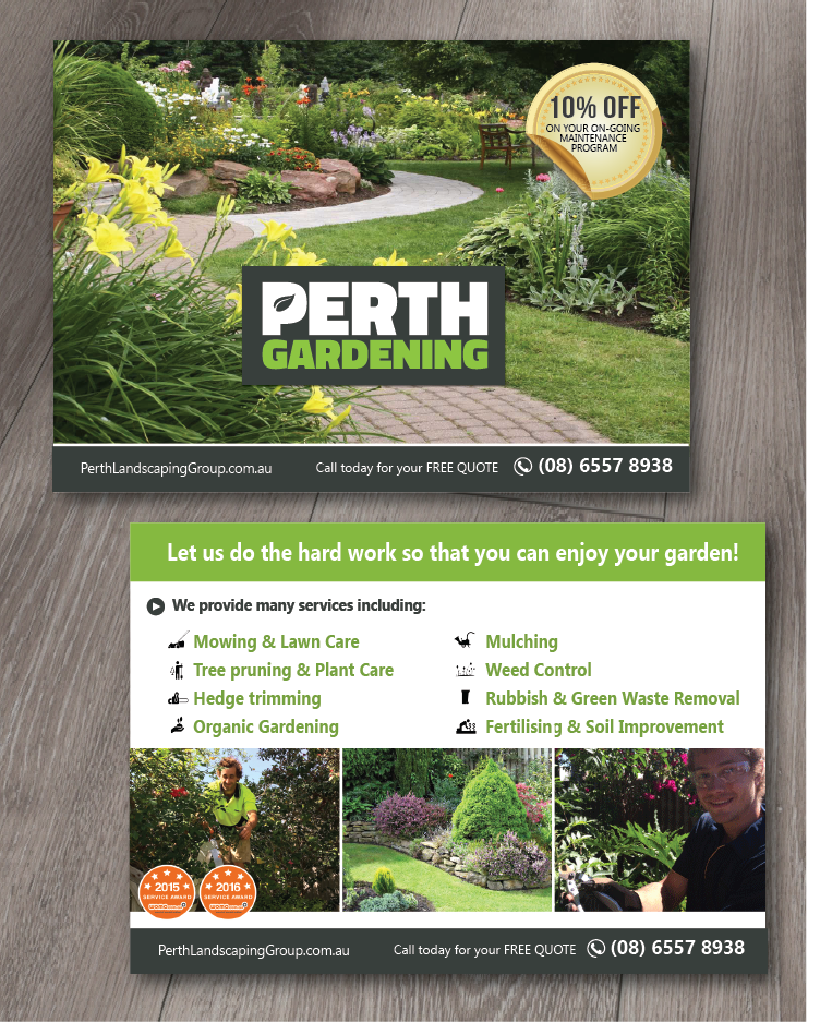 Flyer Design by alex989 for Perth Landscaping & Gardening PTY LTD | Design #9757968
