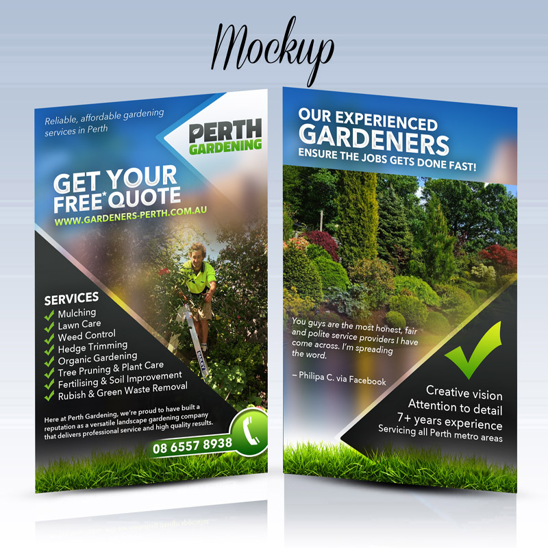 Diseño de Flyer por jburke para Perth Landscaping & Gardening PTY LTD | Diseño #9707650
