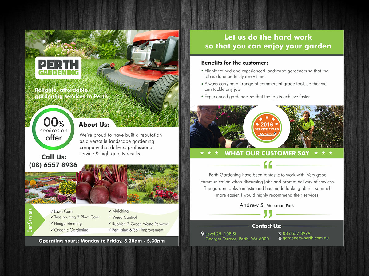 Flyer Design by ecorokerz for Perth Landscaping & Gardening PTY LTD | Design #9674587