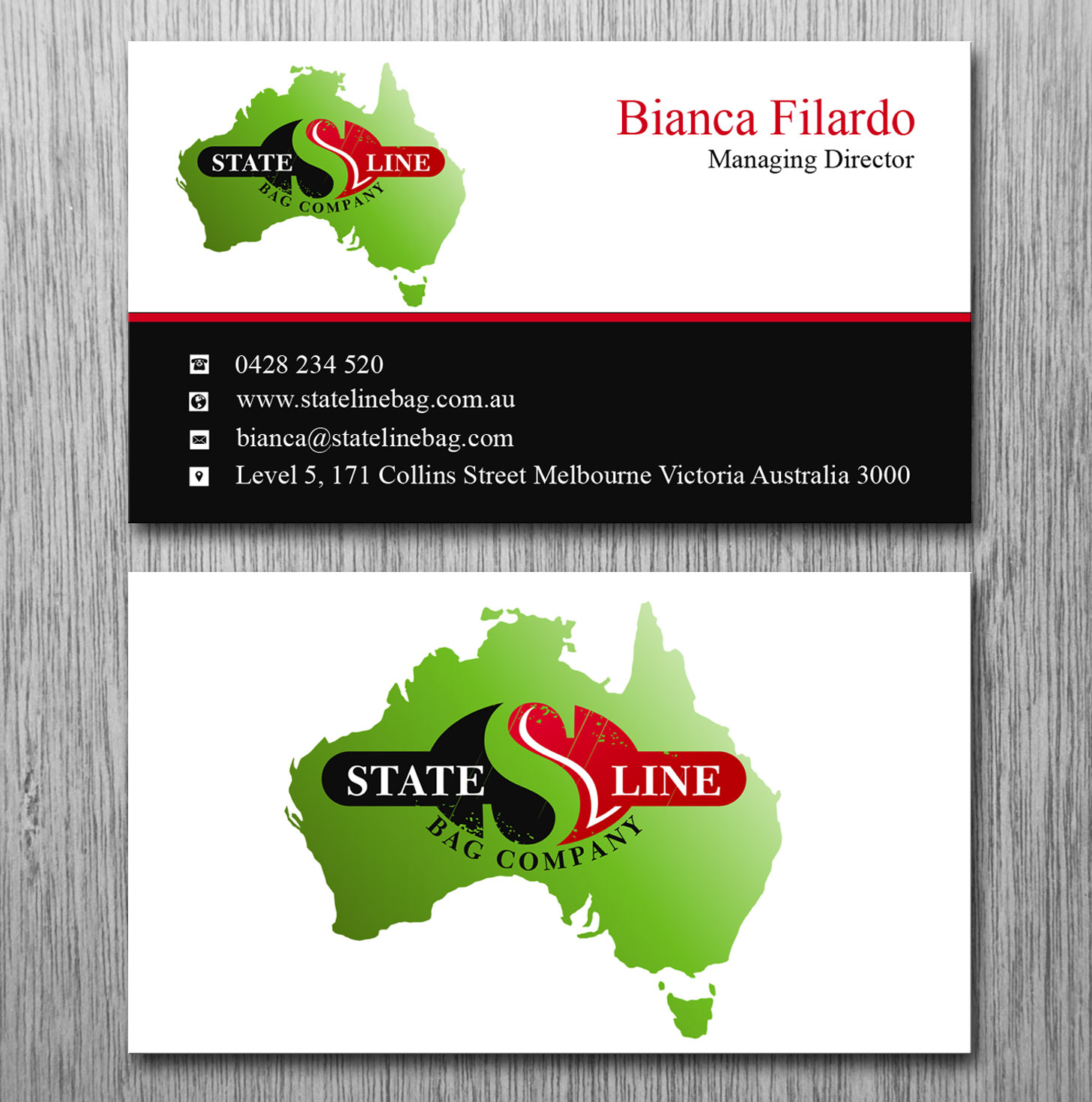 Business Card Design by Lanka Ama for Stateline Bag | Design #9563799