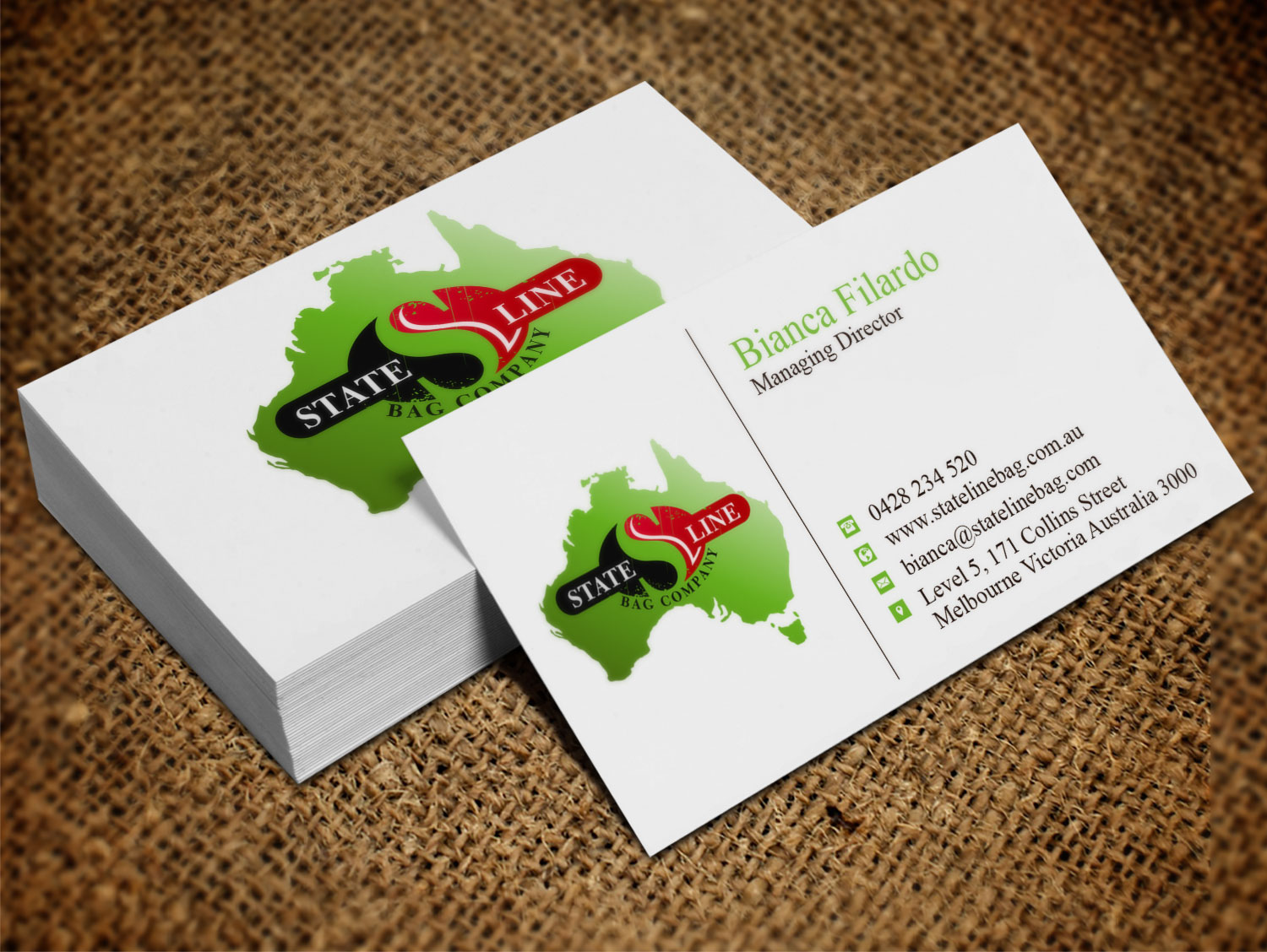 Business Card Design by Lanka Ama for Stateline Bag | Design #9563802