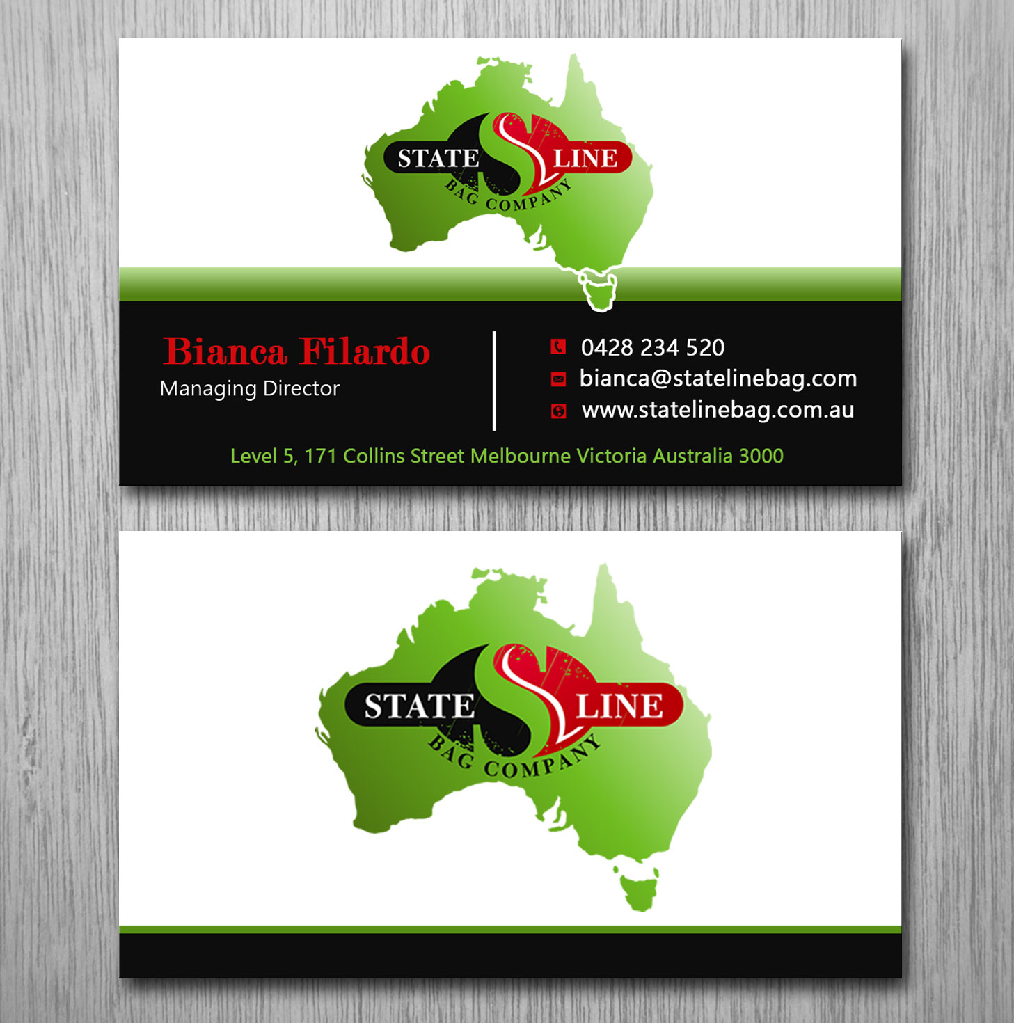 Business Card Design by Lanka Ama for Stateline Bag | Design #9563806