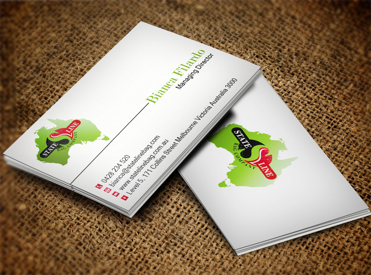 Business Card Design by Lanka Ama for Stateline Bag | Design #9563868