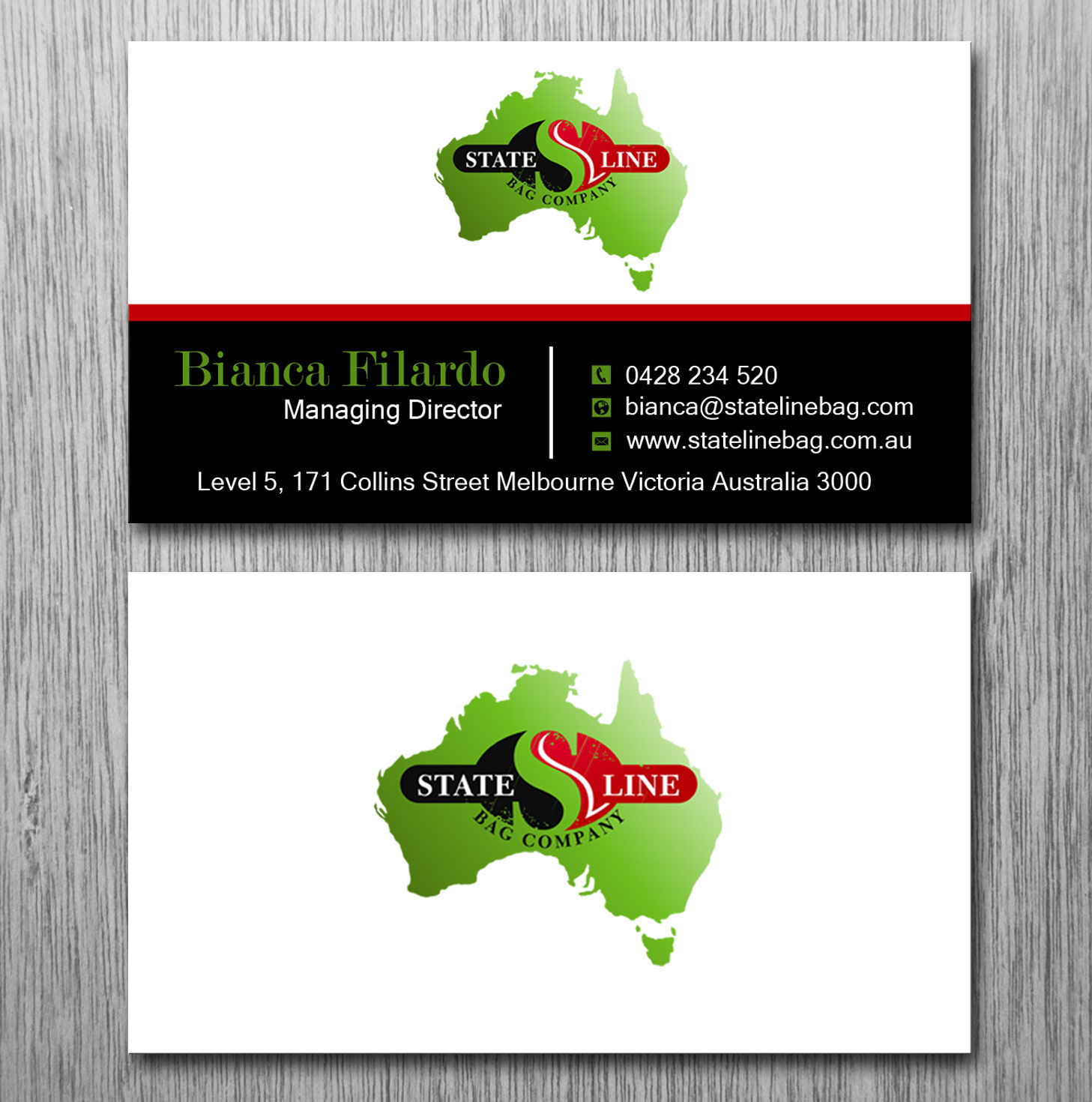 Visitenkarten-Design von Lanka Ama für Stateline Bag | Design #9563878