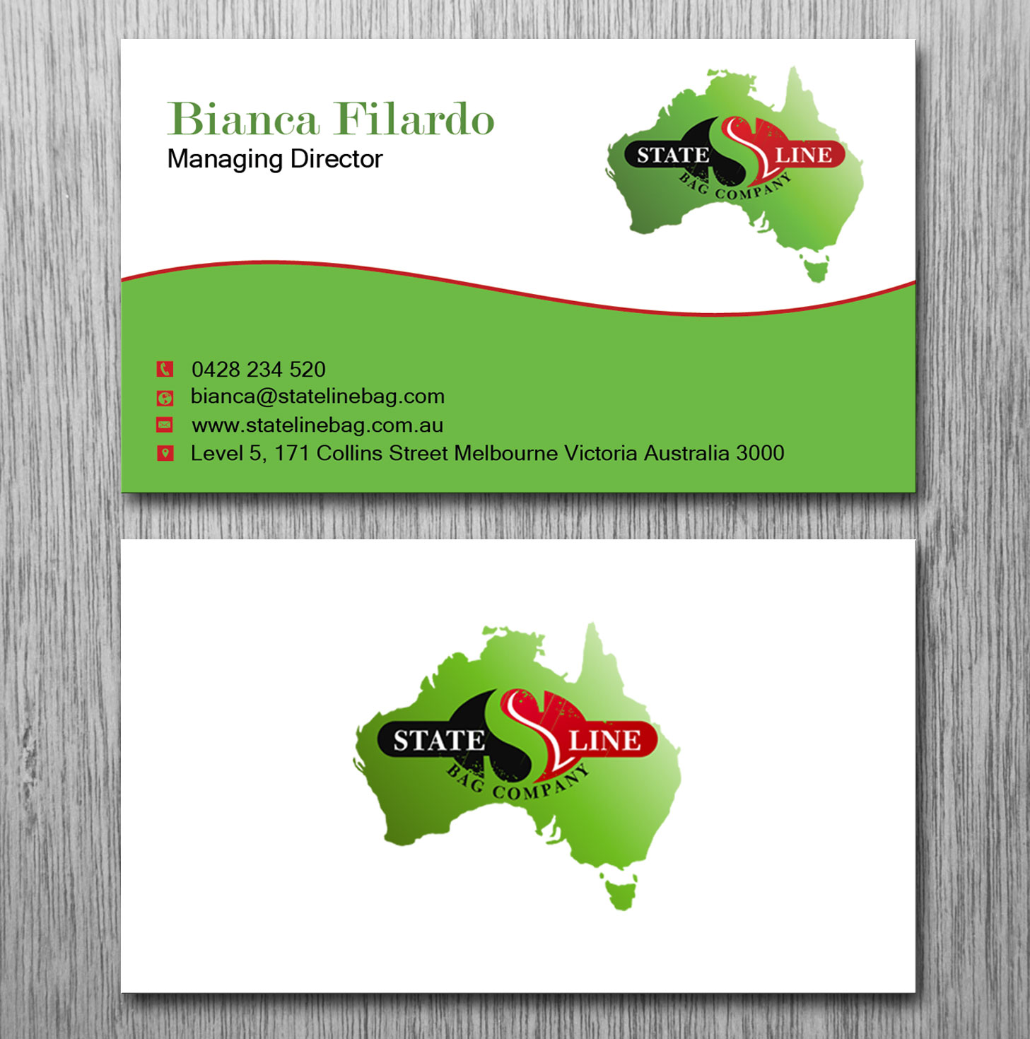 Visitenkarten-Design von Lanka Ama für Stateline Bag | Design #9563879