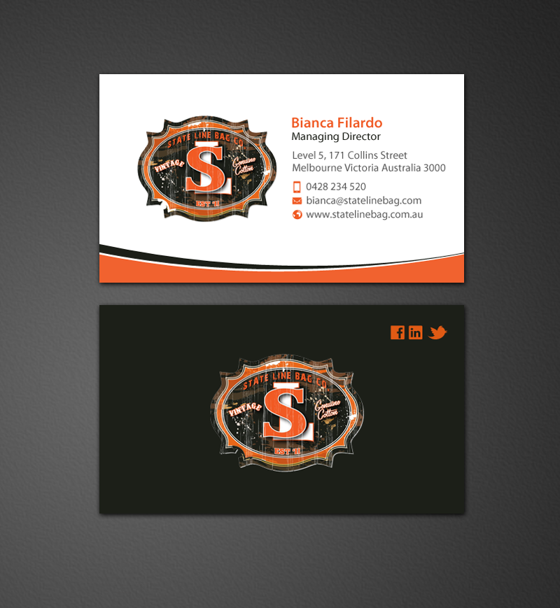 Business Card Design by chandrayaan.creative for Stateline Bag | Design #9584639