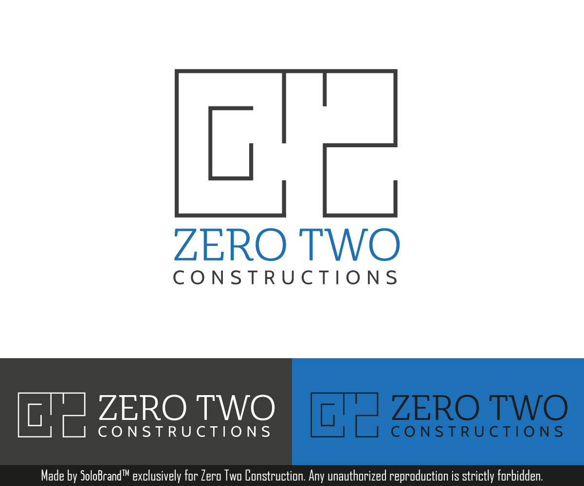 Logo Design by Solo Brand for Zero two constructions | Design #9593947