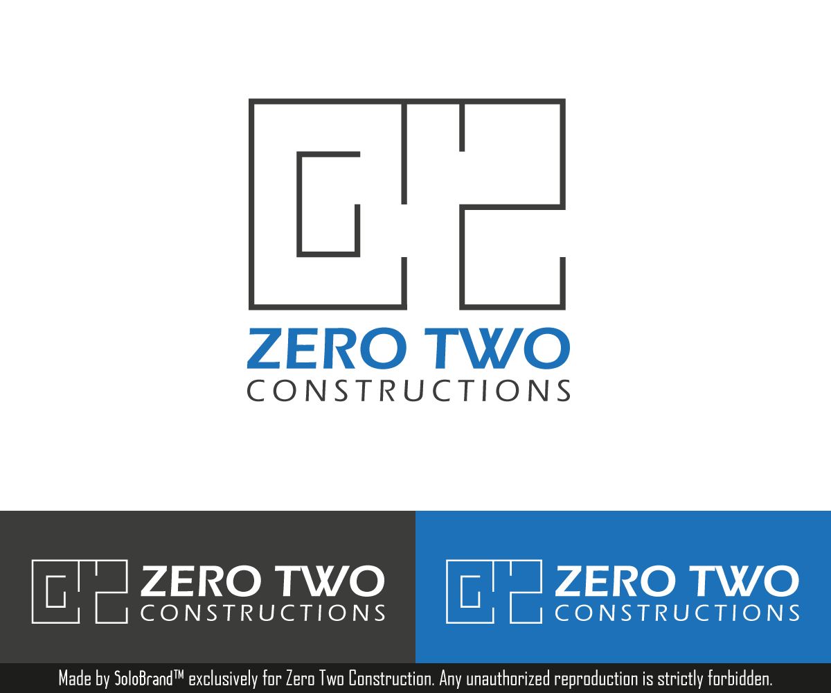 Logo Design by Solo Brand for Zero two constructions | Design #9593950