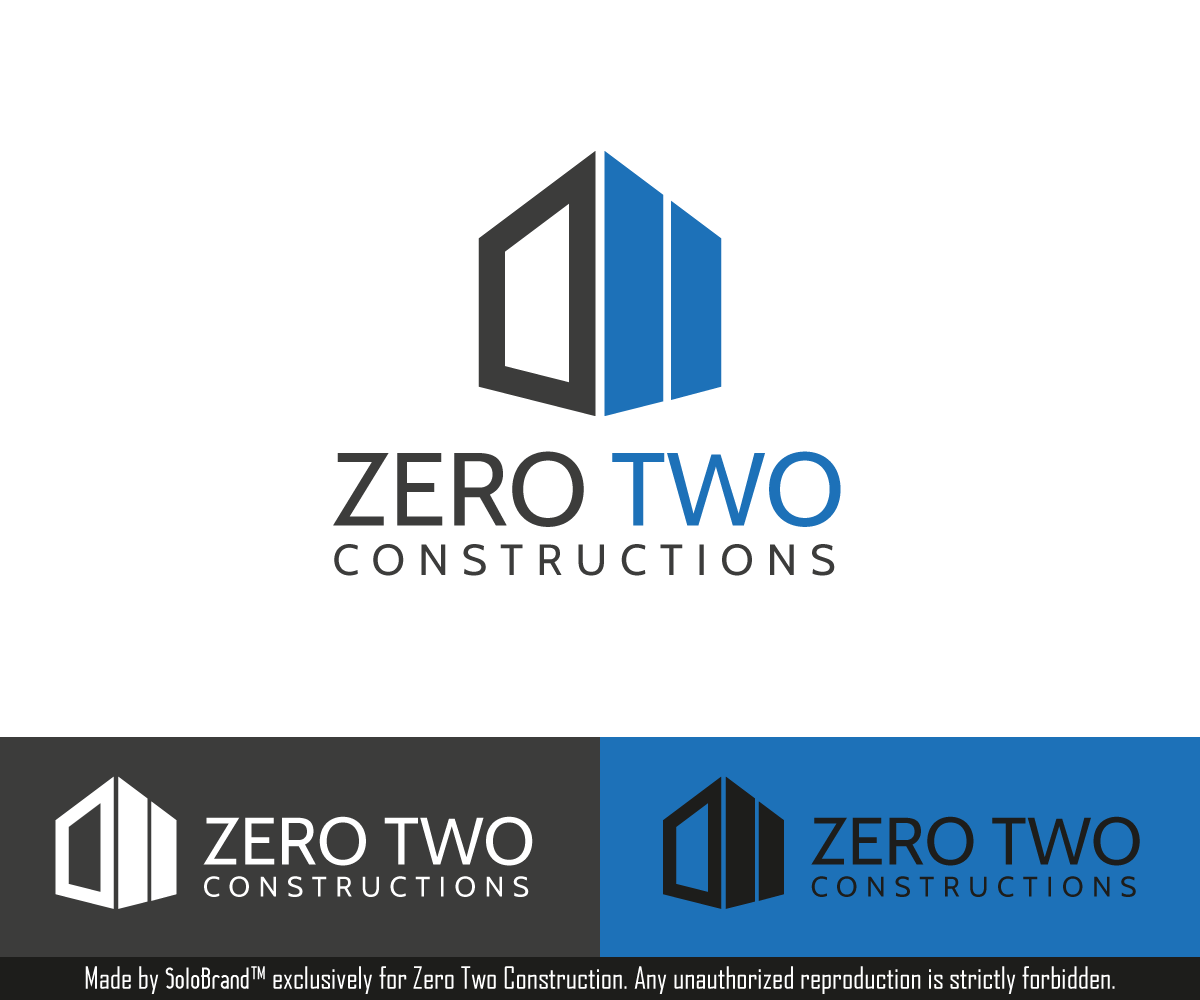 Logo Design by Solo Brand for Zero two constructions | Design #9594778