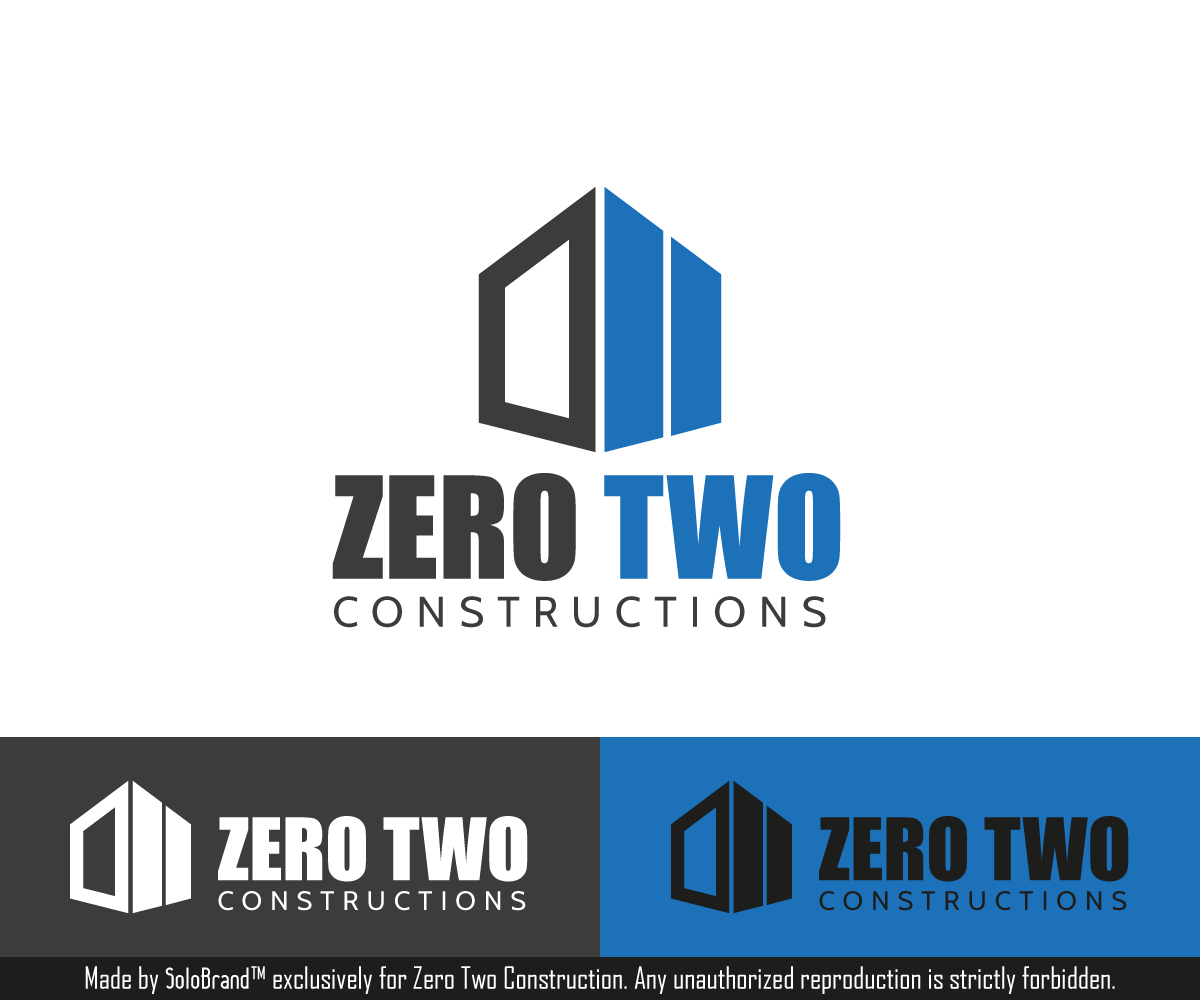 Logo Design by Solo Brand for Zero two constructions | Design #9594780