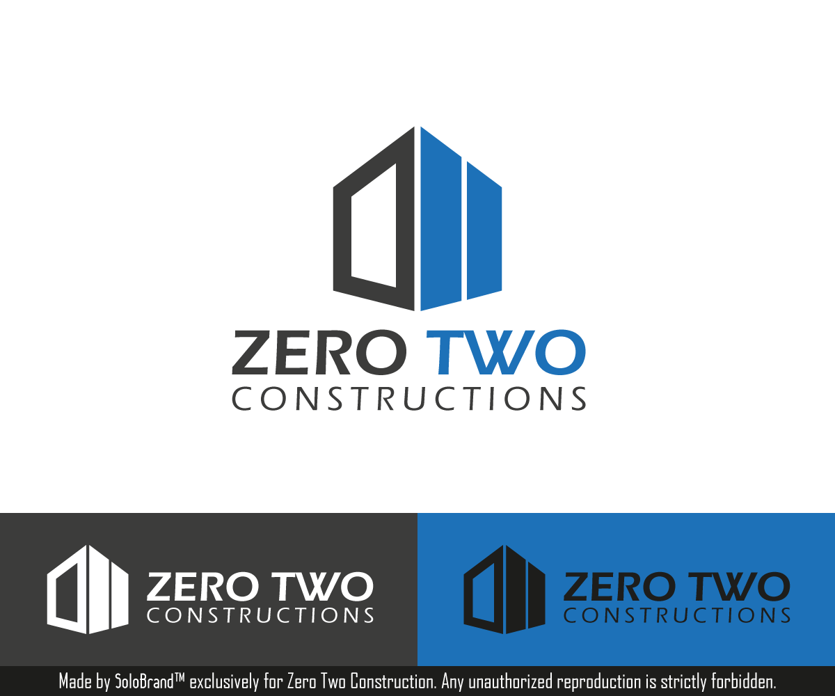 Logo-Design von Solo Brand für Zero two constructions | Design #9594782