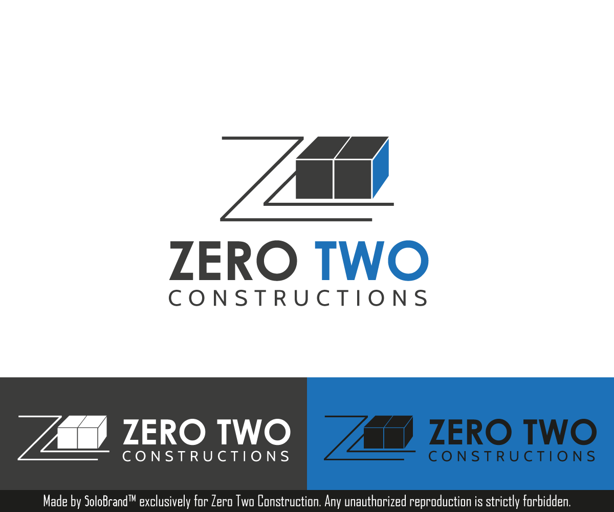 Logo Design by Solo Brand for Zero two constructions | Design #9594902