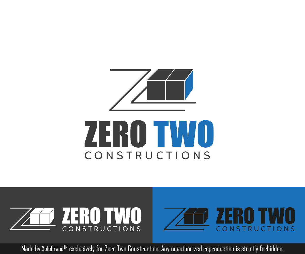 Logo Design by Solo Brand for Zero two constructions | Design #9594903