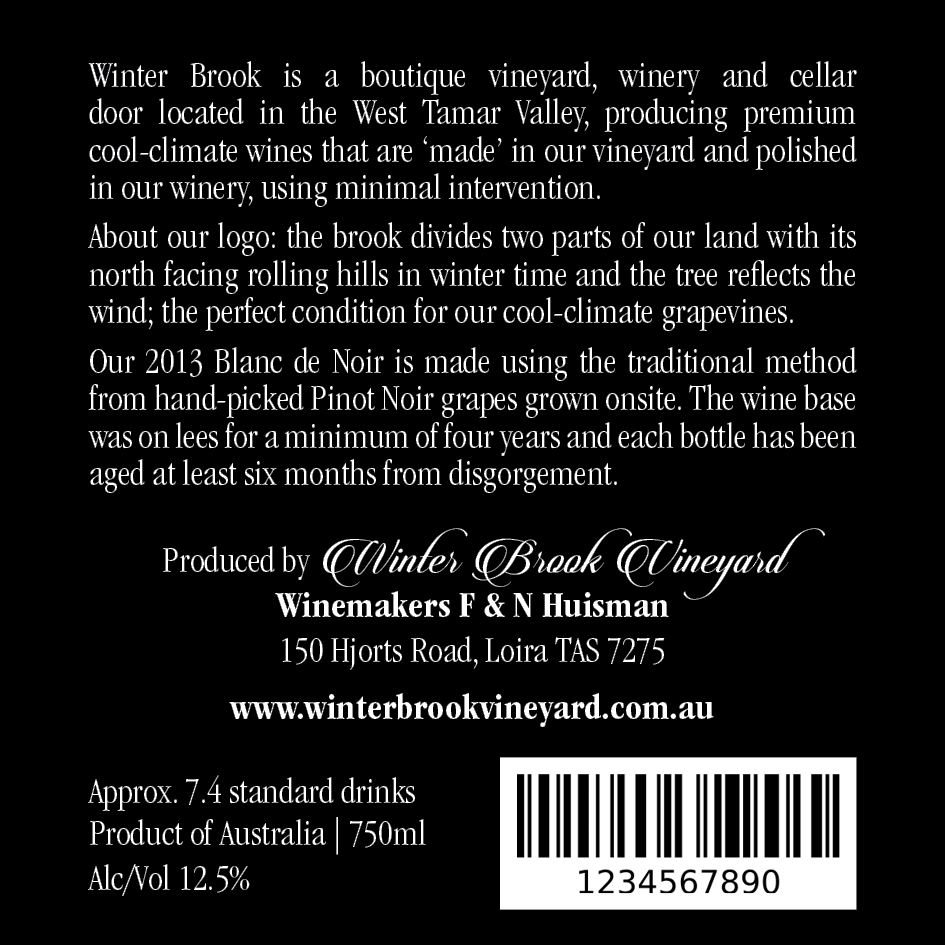 Label Design by creative.SB for Winter Brook Vineyard | Design #9599725