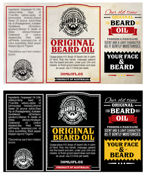 The Bearded Chap -1oz bottle label design - for our brand new beard oil product! | Diseño Gráfico por JCR