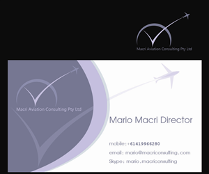 Visitenkarten-Design von Aaron für Macri Aviation Consulting Pty Ltd | Design: #2105436