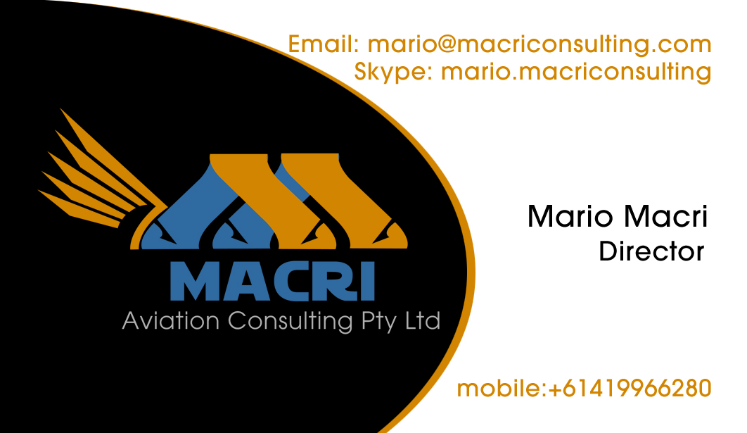 Business Card Design by rocogo for Macri Aviation Consulting Pty Ltd | Design #2102854