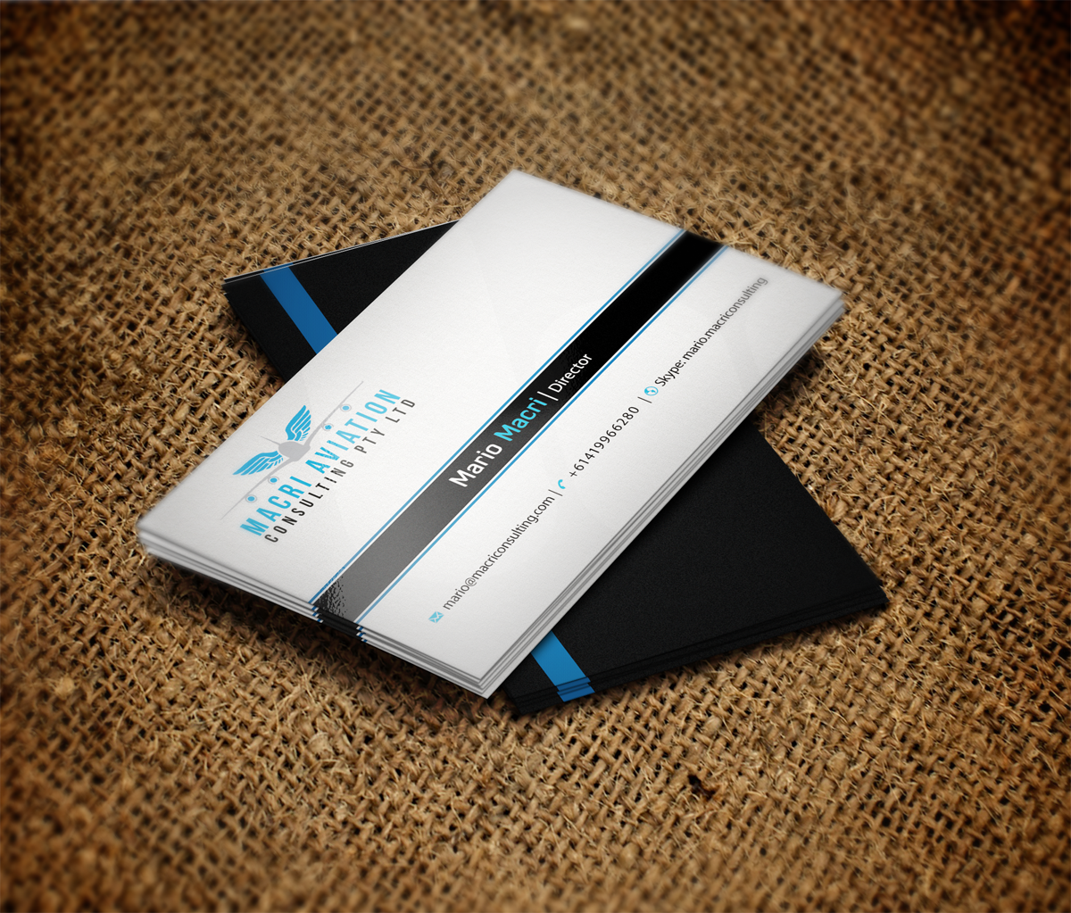 Design de Carte de Visite par bachir7 pour Macri Aviation Consulting Pty Ltd | Design : #2122445