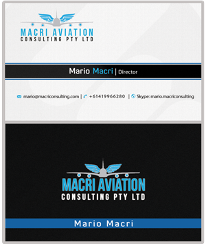 Visitenkarten-Design von bachir7 für Macri Aviation Consulting Pty Ltd | Design: #2139283
