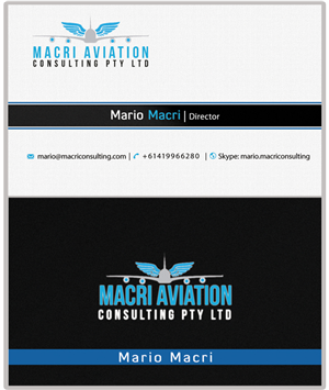 Visitenkarten-Design von bachir7 für Macri Aviation Consulting Pty Ltd | Design: #2150565