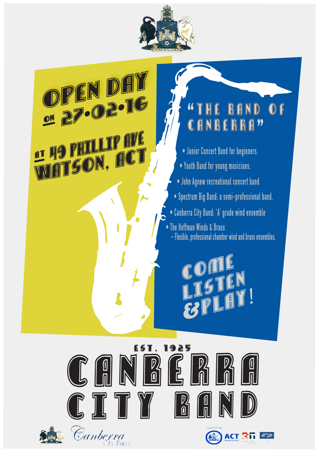 Diseño de Póster por Designs by Fikri para Canberra City Band | Diseño #9851799