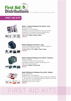Catalogue Design by Bazzie L for First Aid Distributions | Design #2095266