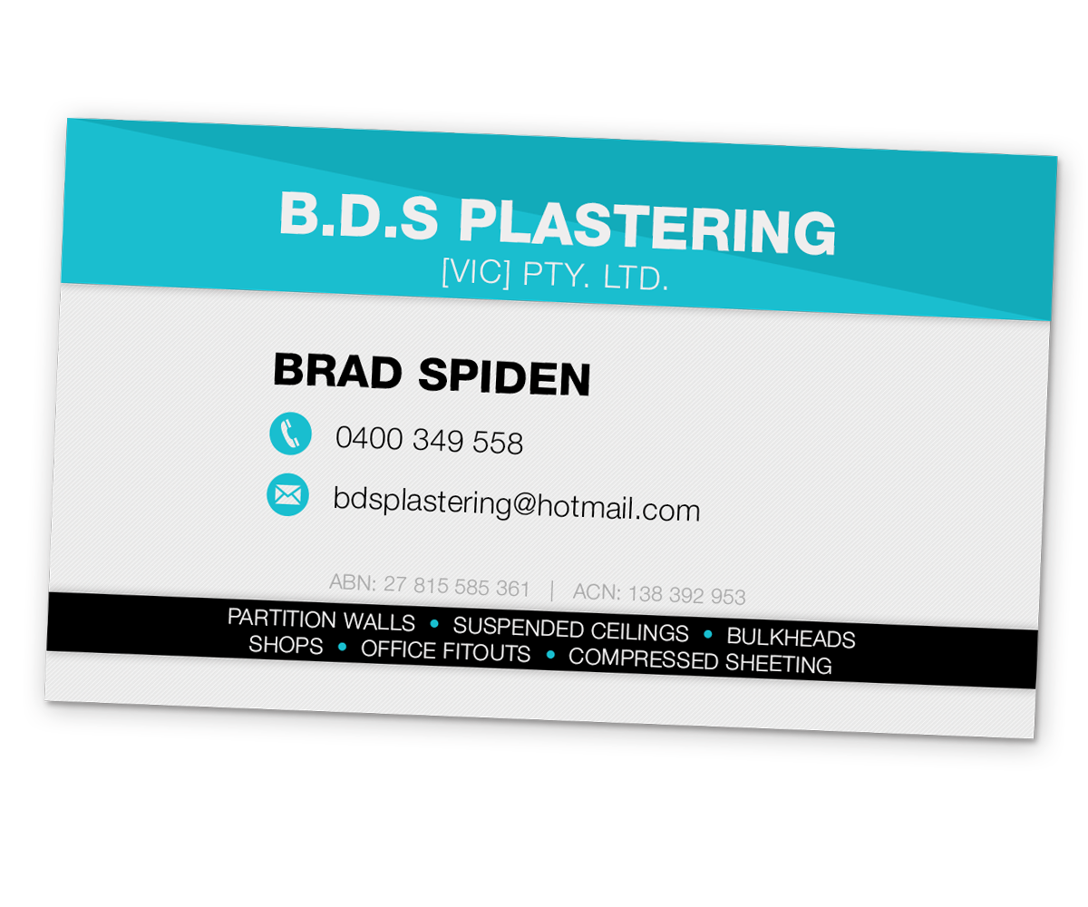 Business Card Design by 2nified for bds plastering (vic) pty.ltd | Design #2109095