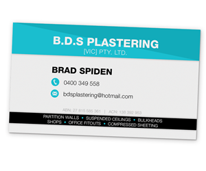 Diseño de Tarjeta de Presentación por 2nified para bds plastering (vic) pty.ltd | Diseño: #2109095