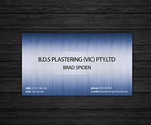 Diseño de Tarjeta de Presentación por FutureDesigne para bds plastering (vic) pty.ltd | Diseño: #2120635