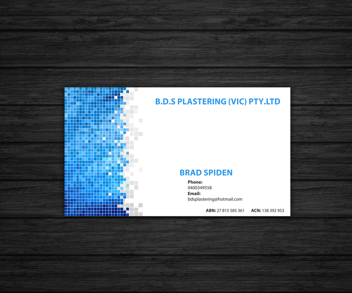 Business Card Design by FutureDesigne for bds plastering (vic) pty.ltd | Design #2121104
