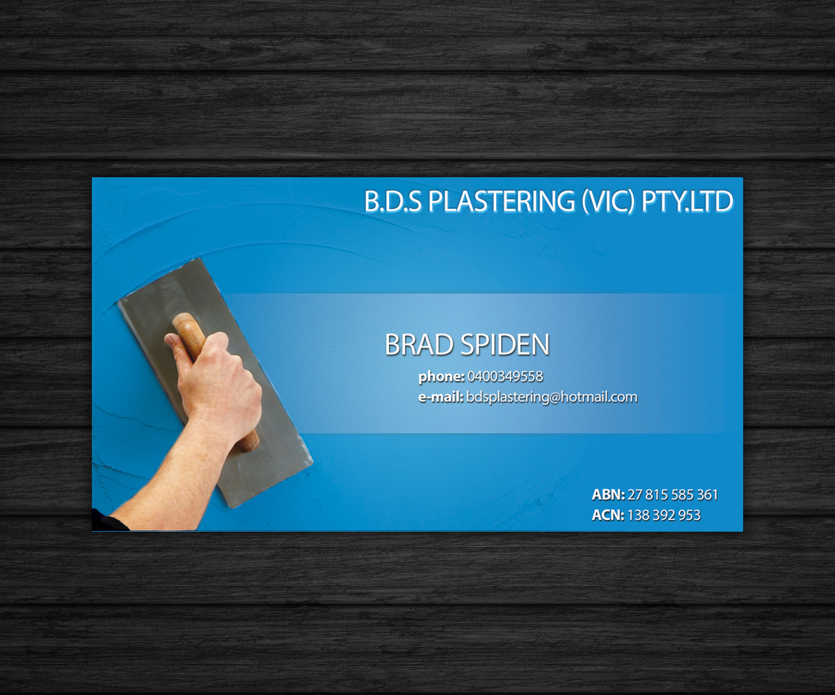 Business Card Design by FutureDesigne for bds plastering (vic) pty.ltd | Design #2121194