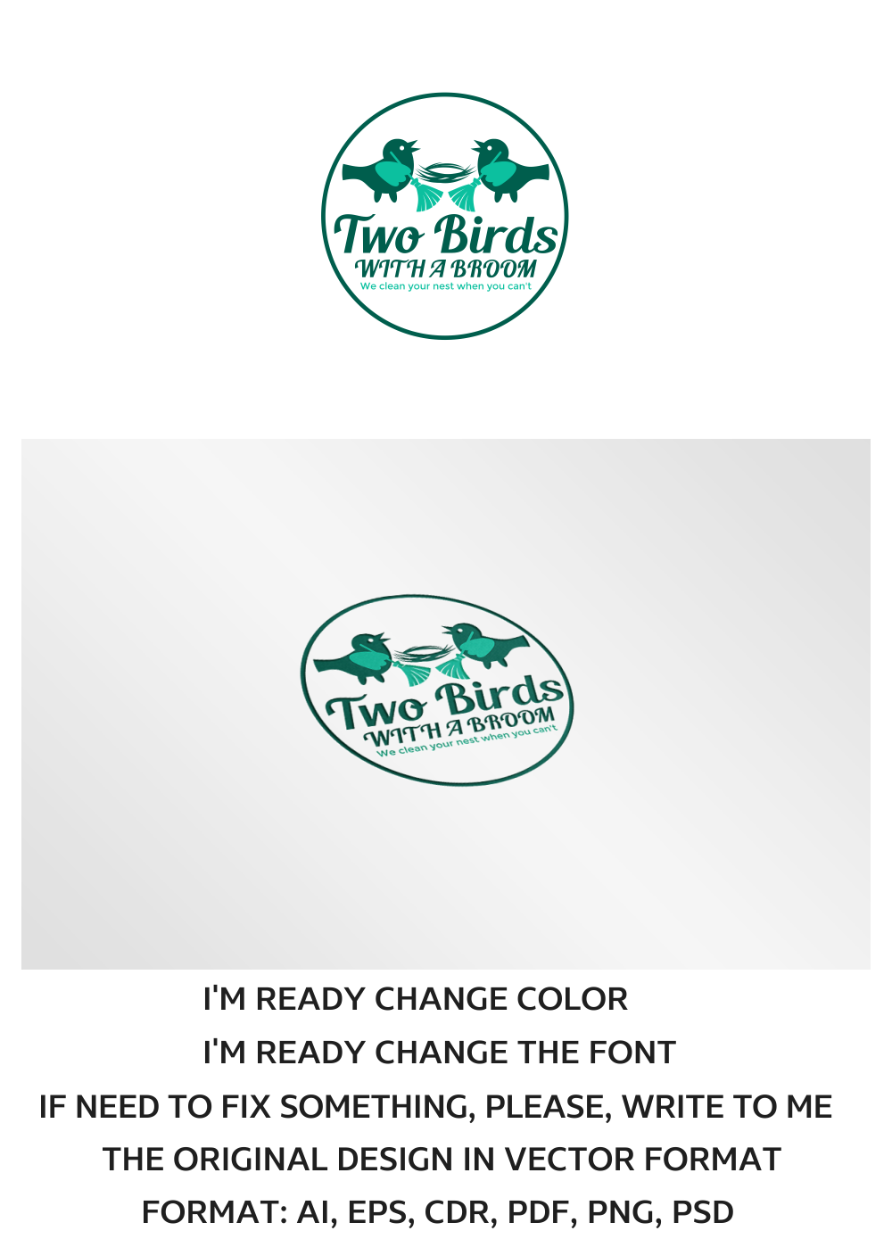 Logo Design by artsterdam for Two Birds With A Broom | Design #9591509