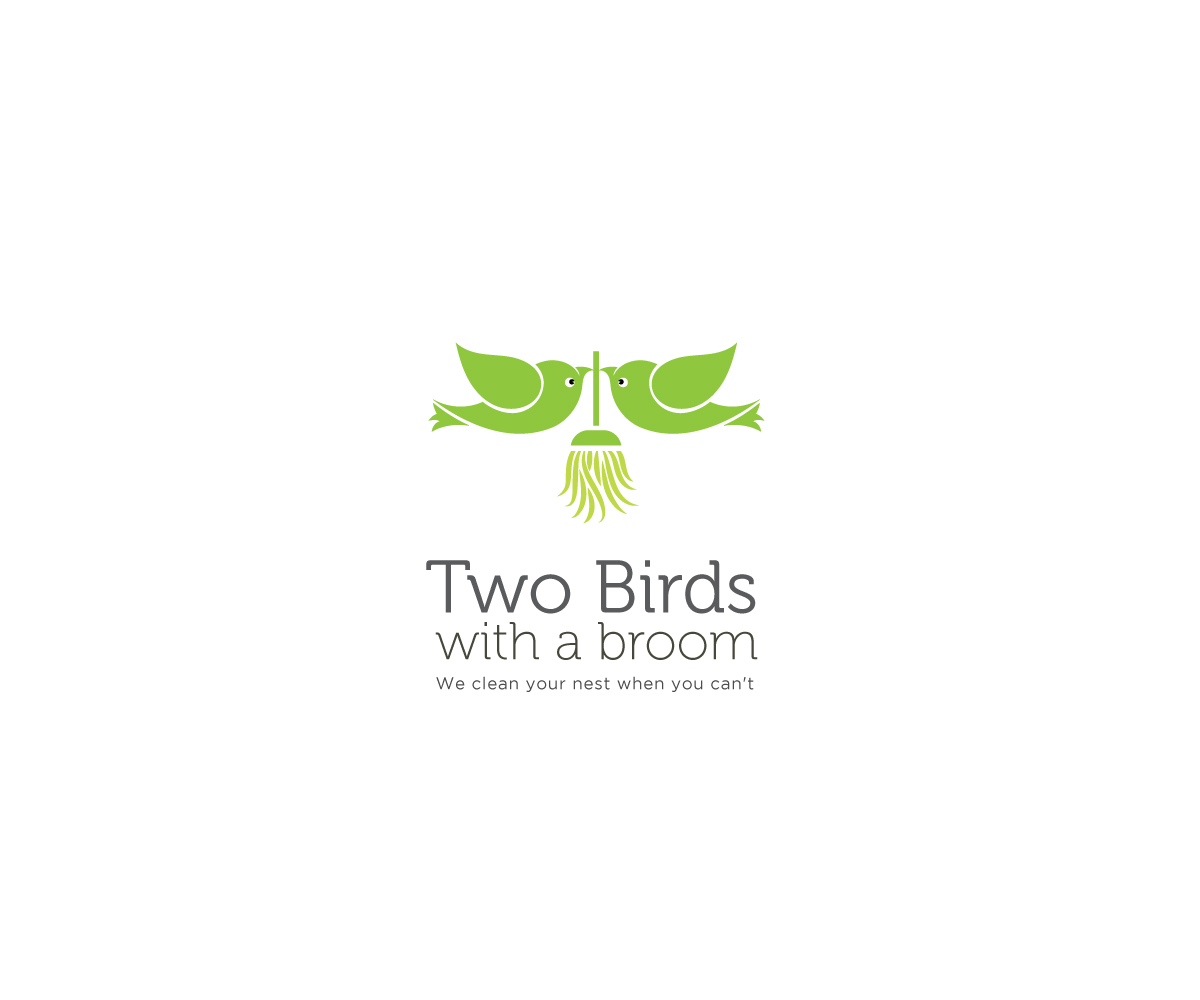 Logo Design by prem.nath4107 for Two Birds With A Broom | Design #9598156