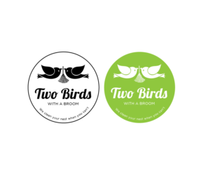 Logo Design by prem.nath4107 for Two Birds With A Broom | Design #9614142