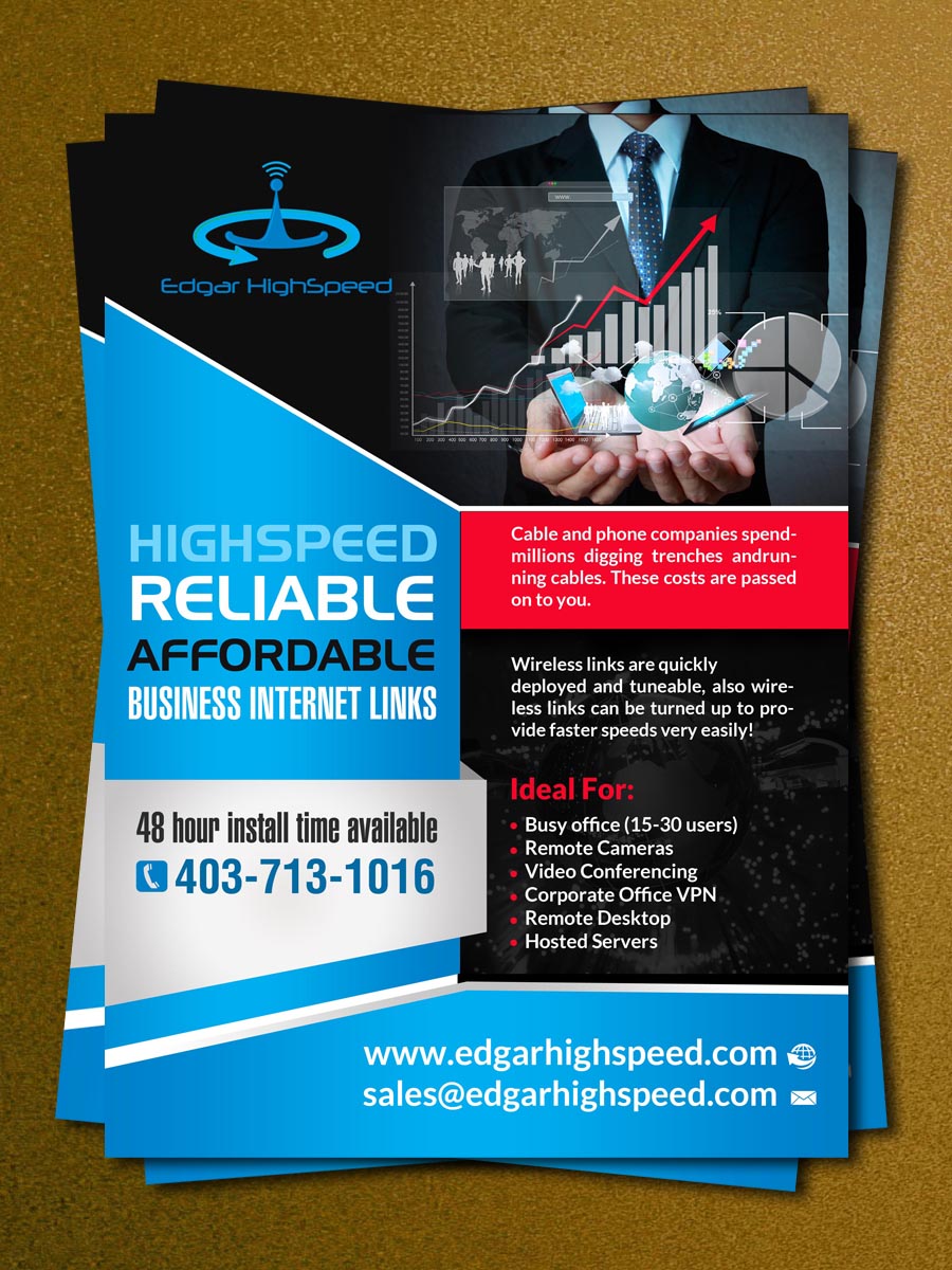 Flyer Design by debdesign for Edgar HighSpeed Inc | Design #9598678