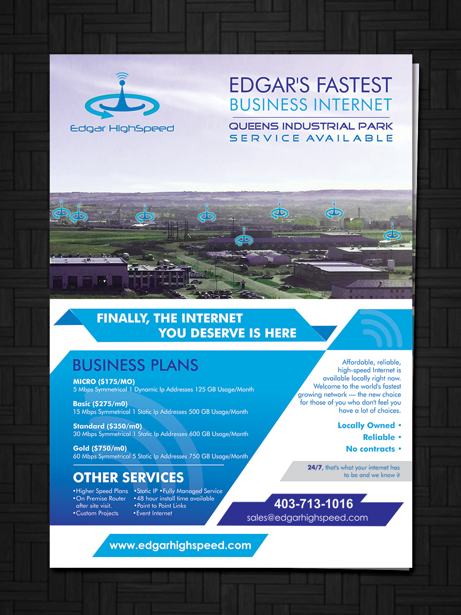 Flyer Design by ESolz Technologies for Edgar HighSpeed Inc | Design: #9637408