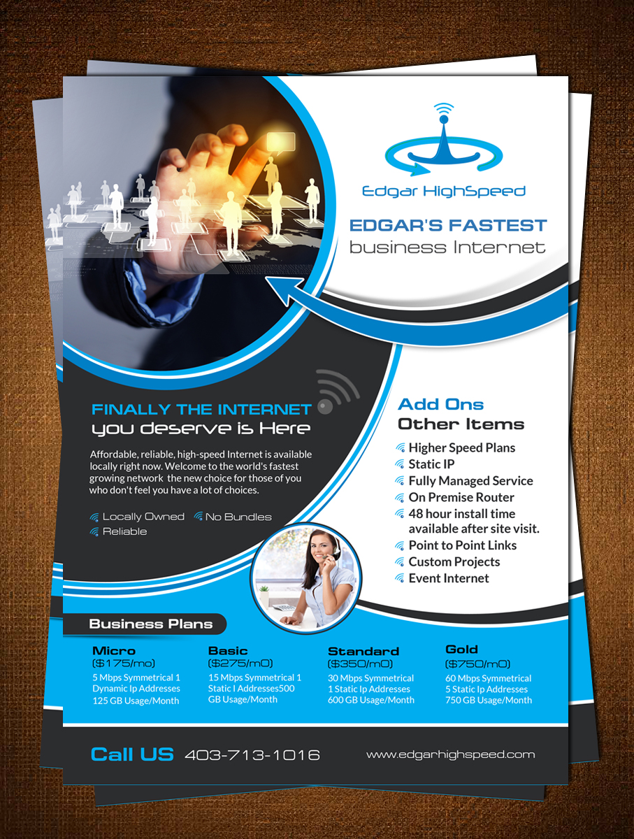 Flyer Design by creative.bugs for Edgar HighSpeed Inc | Design #9596505