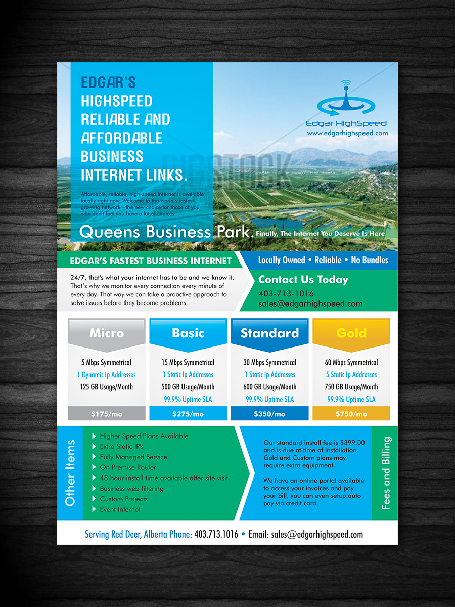 Flyer Design by ecorokerz for Edgar HighSpeed Inc | Design #9612600